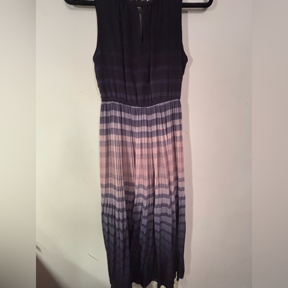 Maison Jules Navy and Pink Ombre Maxi Dress